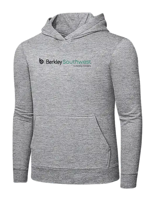Light Grey Heather 7.8 oz Ring Spun Hooded Sweatshirt w/Berkley SW logo