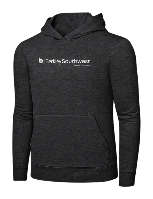 Dark Heather Grey 7.8 oz Ring Spun Hooded Sweatshirt w/Berkley SW logo