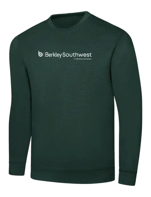 Dark Green 7.8 oz Ring Spun Crew Sweatshirt w/Berkley SW logo