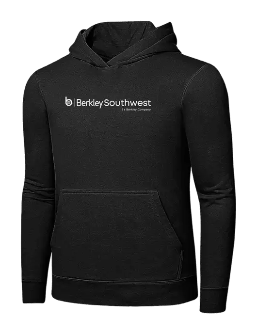 Jet Black 7.8 oz Ring Spun Hooded Sweatshirt w/Berkley SW logo