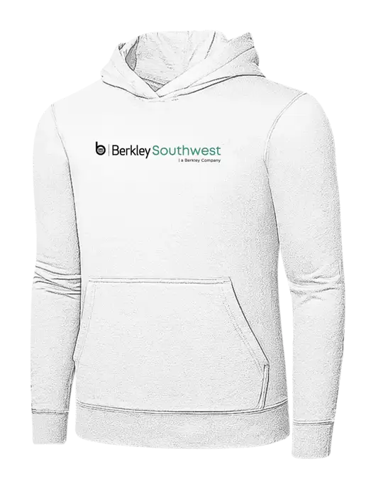 White 7.8 oz Ring Spun Hooded Sweatshirt w/Berkley SW logo