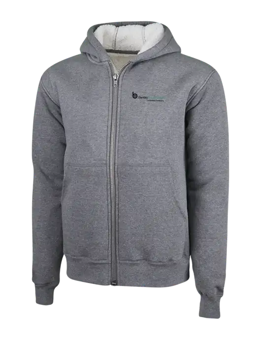 Cornerstone Grey Heather Heavyweight Sherpa Lined Hooded Fleece Jacket w/Berkley SW logo
