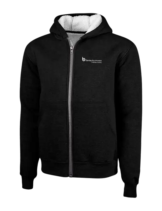 Cornerstone Black Heavyweight Sherpa Lined Hooded Fleece Jacket w/Berkley SW logo