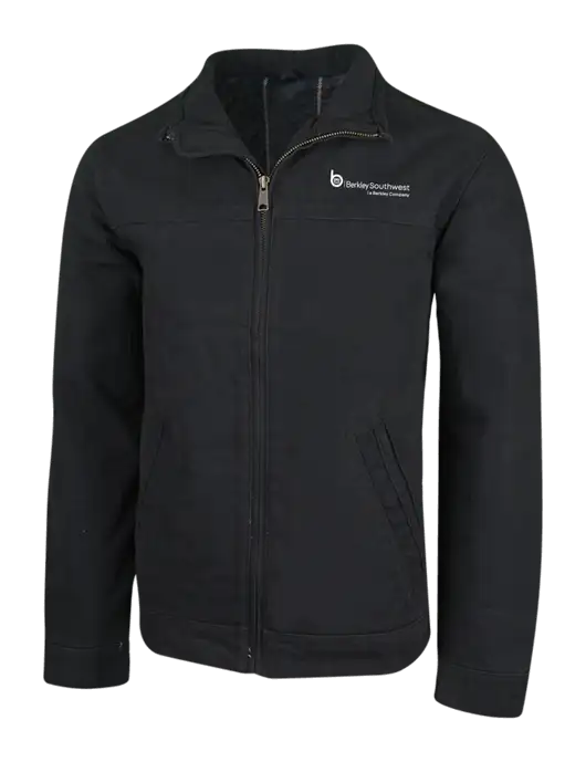 Cornerstone Black Washed Duck Cloth Flannel Lined Work Jacket w/Berkley SW logo