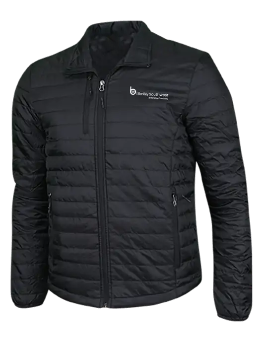 Deep Black Puffy Packable Jacket w/Berkley SW logo