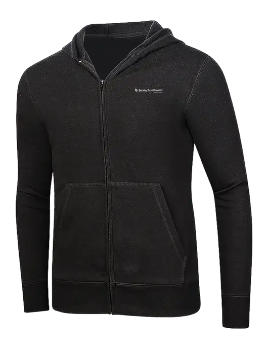 Full-Zip Black Heavyweight Hooded Sweatshirt w/Berkley SW logo