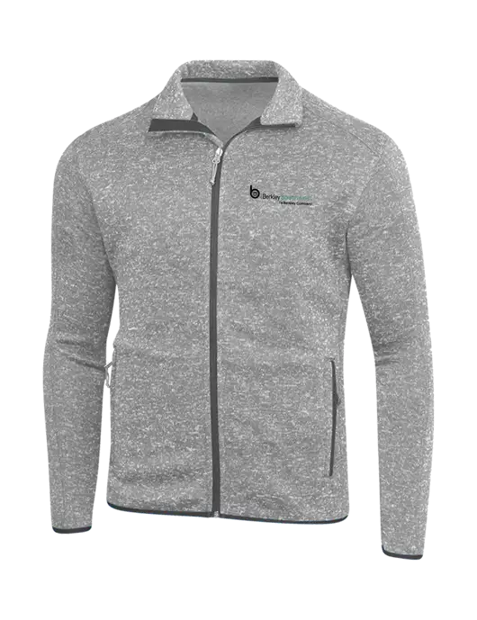Grey Heather Sweater Fleece Jacket w/Berkley SW logo