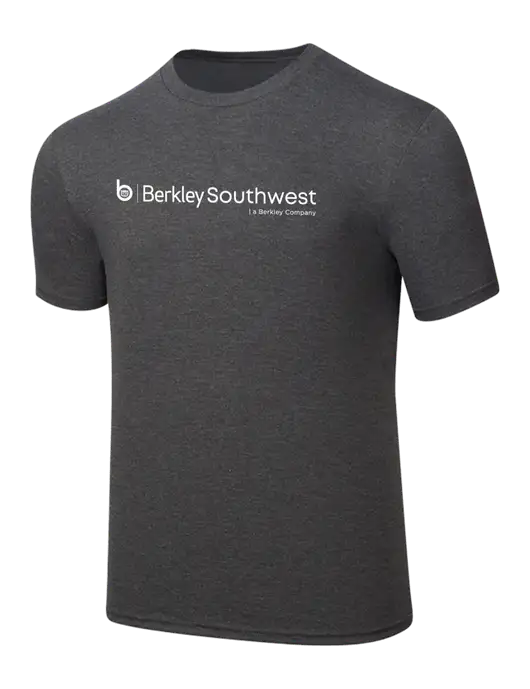 Simply Soft Heathered Charcoal 4.5oz  Poly/Combed Ring Spun Cotton T-Shirt w/Berkley SW logo