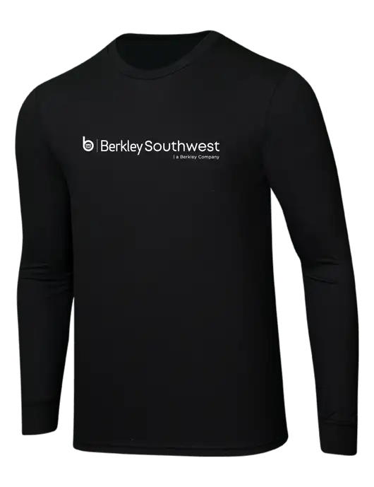Simply Soft Long Sleeve Black 4.5 oz, Poly/Combed Ring Spun Cotton T-Shirt w/Berkley SW logo