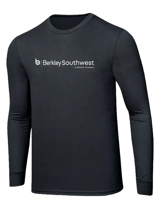 Simply Soft Long Sleeve Black Frost 4.5 oz, Poly/Combed Ring Spun Cotton T-Shirt w/Berkley SW logo