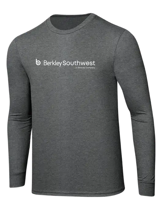 Simply Soft Long Sleeve Medium Grey Frost 4.5 oz, Poly/Combed Ring Spun Cotton T-Shirt w/Berkley SW logo