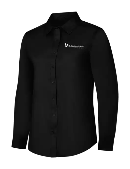Womens Black Long Sleeve Superpro React Twill Shirt w/Berkley SW logo