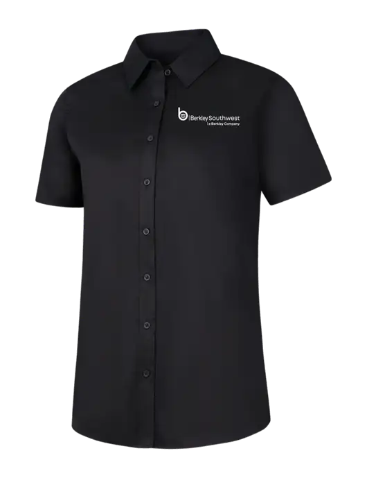 Womens Black Short Sleeve Superpro React Twill Shirt w/Berkley SW logo
