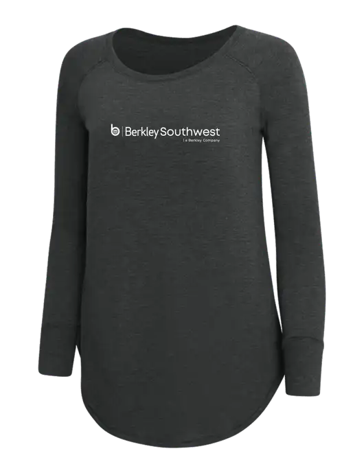 Womens Perfect Wide Collar Tunic Tri-Blend Black Frost 4.5 oz T-Shirt w/Berkley SW logo