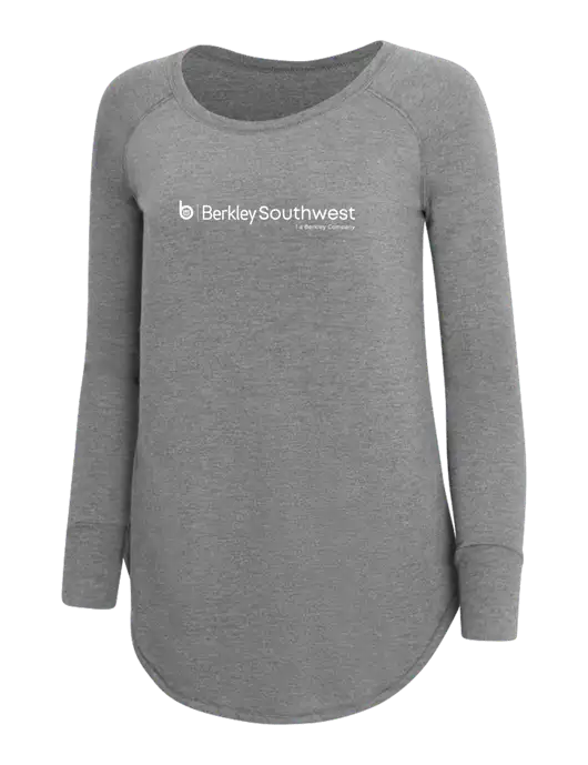 Womens Perfect Wide Collar Tunic Tri-Blend Grey Frost 4.5 oz T-Shirt w/Berkley SW logo