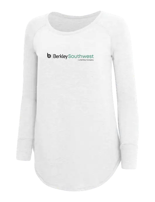 Womens Perfect Wide Collar Tunic Tri-Blend White 4.5 oz T-Shirt w/Berkley SW logo