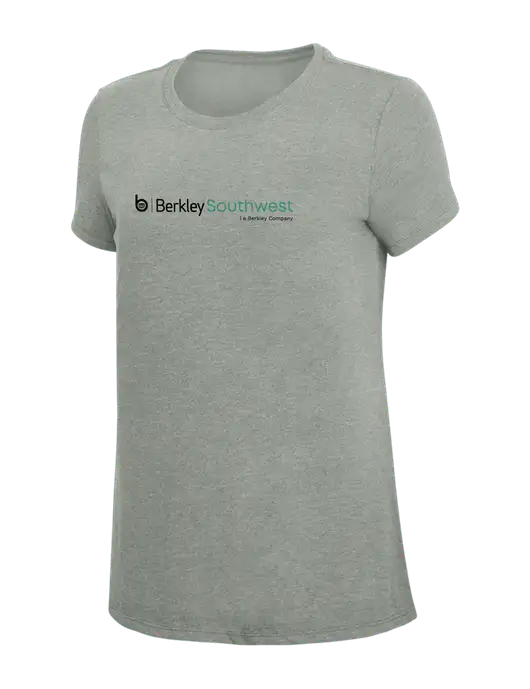 Womens Simply Soft Grey Frost 4.5oz  Poly/Combed Ring Spun Cotton T-Shirt w/Berkley SW logo
