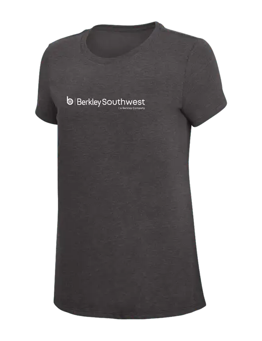 Womens Simply Soft Heather Charcoal 4.5oz  Poly/Combed Ring Spun Cotton T-Shirt w/Berkley SW logo
