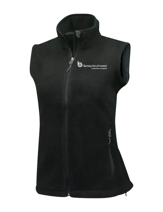 Womens Black Fleece Vest w/Berkley SW logo