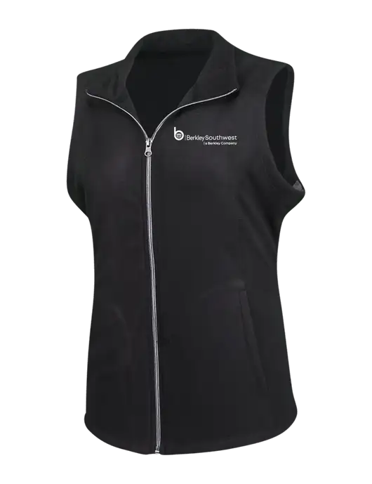 Black Womens Microfleece Vest w/Berkley SW logo