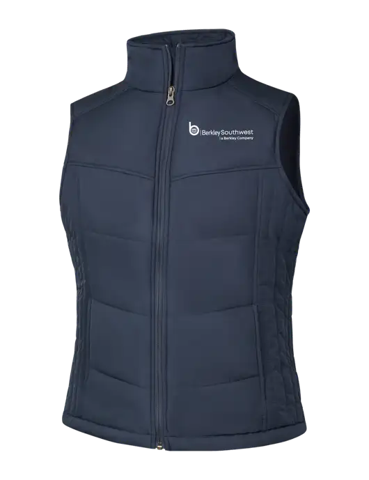  Womens Dark Slate/Black Puffy Vest w/Berkley SW logo