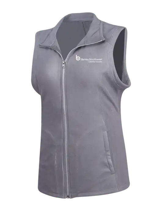 Medium Grey Womens Microfleece Vest w/Berkley SW logo