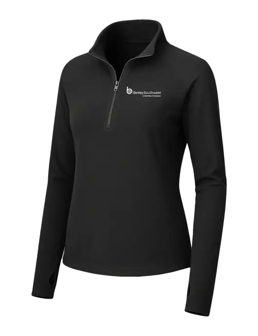Womens Black Microfleece 1/2 Zip Pullover w/Berkley SW logo