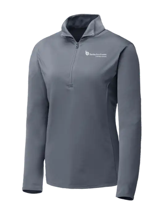 Medium Grey Womens Posicharge Competitor ¼ Zip Pullover w/Berkley SW logo