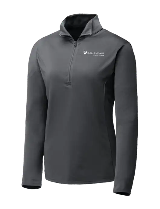Dark Grey Womens Posicharge Competitor ¼ Zip Pullover w/Berkley SW logo