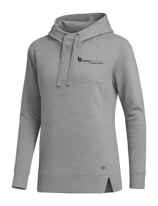 OGIO Heather Grey Womens Luuma Pullover Fleece Hoodie w/Berkley SW logo