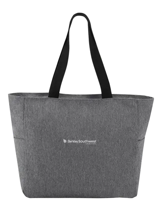 Everyday Heather Grey Zip Tote  w/Berkley SW logo