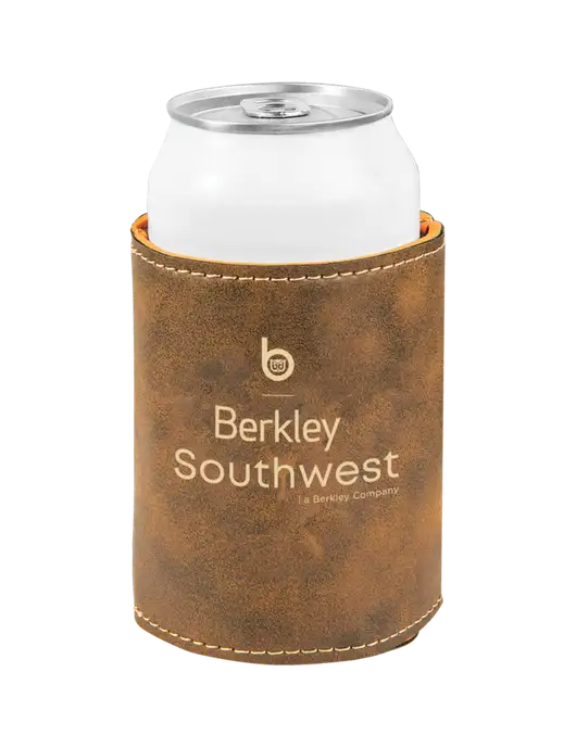 Rustic Leatherette Beverage Holder w/Berkley SW logo