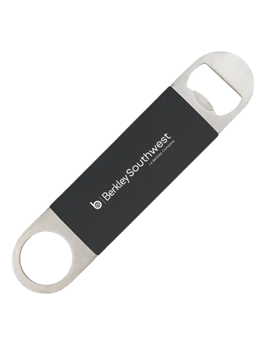 Black Bottle Opener with Silicone Grip w/Berkley SW logo