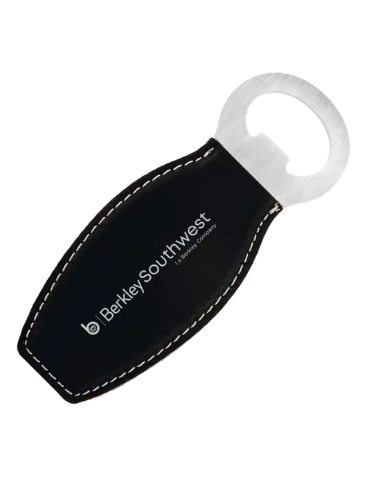 Black Leatherette Bottle Opener with Magnet w/Berkley SW logo