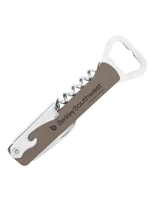 Grey Leatherette Wine Bottle Opener w/Berkley SW logo