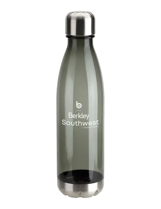 Bayside Tritan Smoke 25 oz Bottle with Stainless Base and Cap w/Berkley SW logo