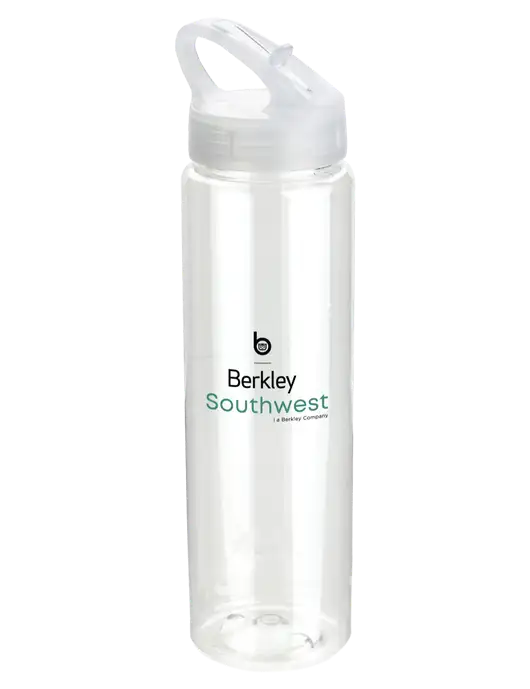 Buddy Clear 32 oz PET Bottle with Flip Lid w/Berkley SW logo