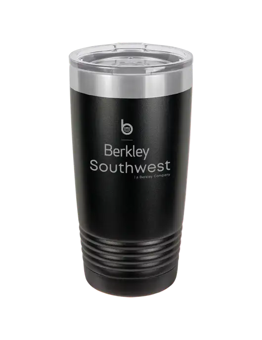 Polar Camel 20 oz Powder Coated Black Vacuum Insulated Tumbler w/Berkley SW logo