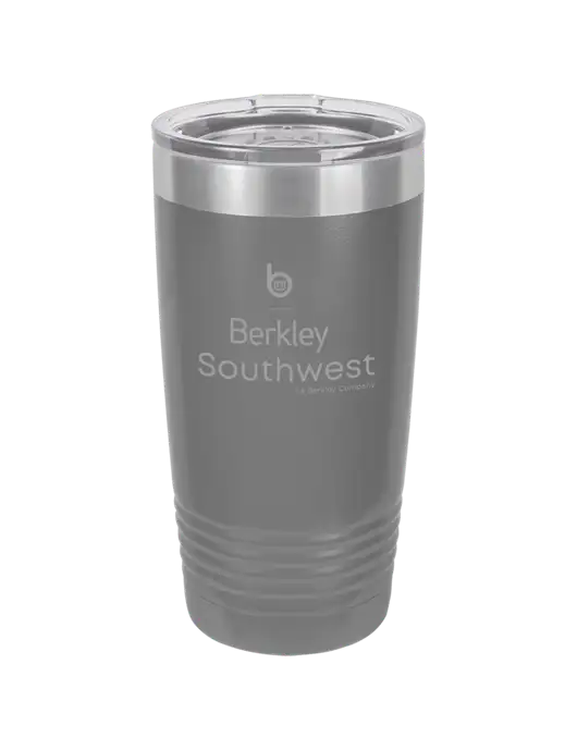 Polar Camel 20 oz Powder Coated Grey Vacuum Insulated Tumbler  w/Berkley SW logo