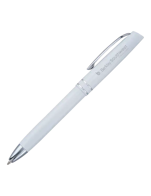 White Anguilla Black Ink Pen w/Berkley SW logo