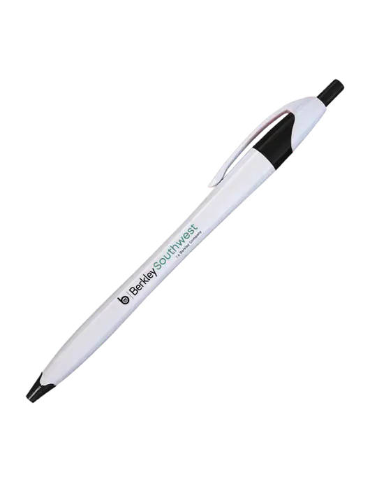 Novella White/Black Classic Pen - Blue Ink w/Berkley SW logo