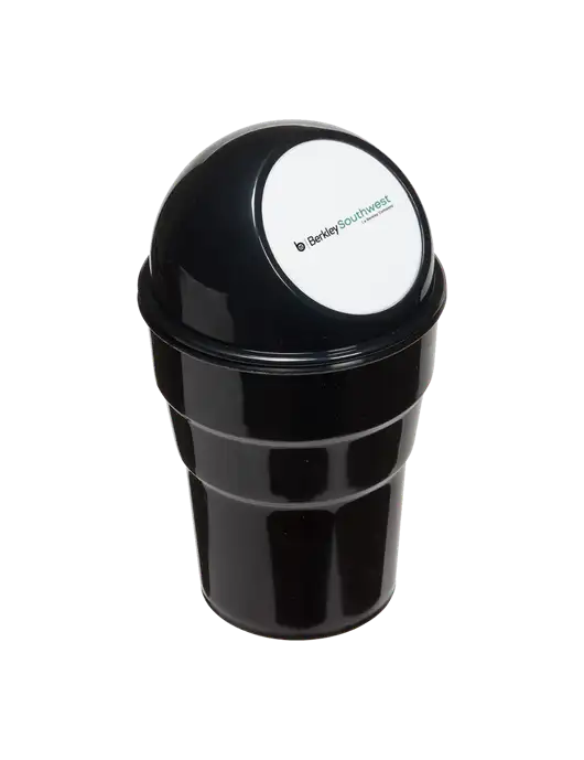 Black Car Cup Holder Trash Can w/Berkley SW logo