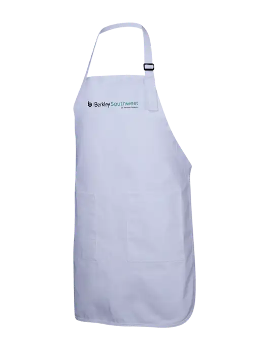 Full-Length White Apron With Pockets w/Berkley SW logo