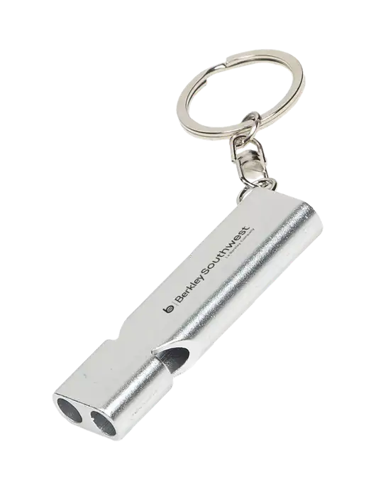Quick Alert Silver Safety Whistle w/Berkley SW logo