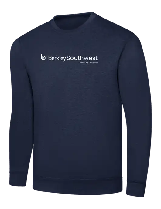 Navy 7.8 oz Ring Spun Crew Sweatshirt w/Berkley SW logo