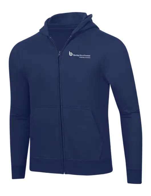Navy 8.5 oz Ring Spun Zip Hooded Sweatshirt w/Berkley SW logo