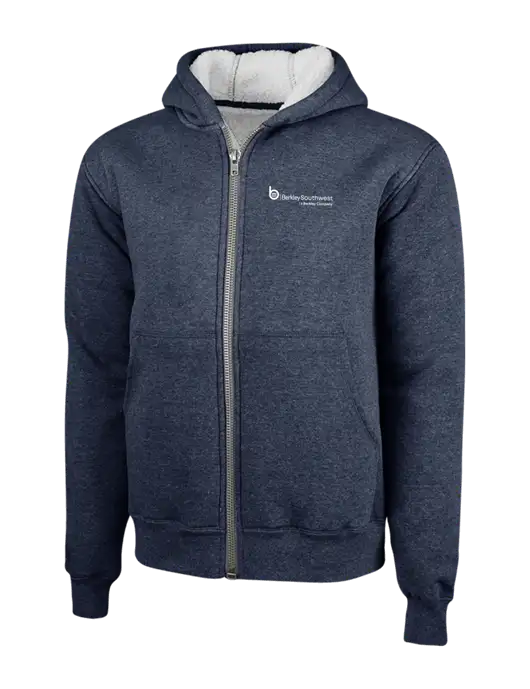 Cornerstone Navy Heavyweight Sherpa Lined Hooded Fleece Jacket w/Berkley SW logo