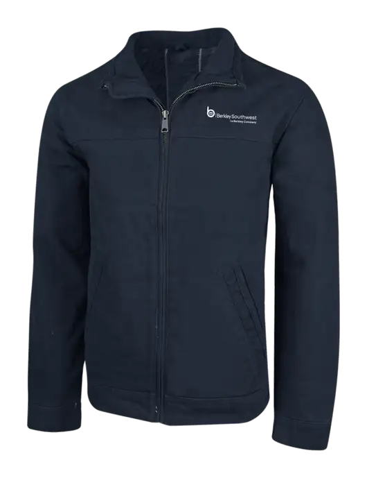 Cornerstone Navy Washed Duck Cloth Flannel Lined Work Jacket w/Berkley SW logo