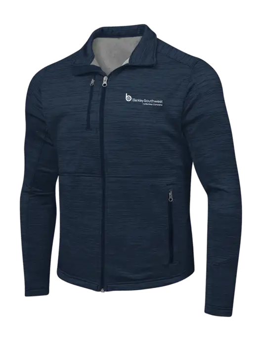 Navy Digi Stripe Fleece Jacket w/Berkley SW logo