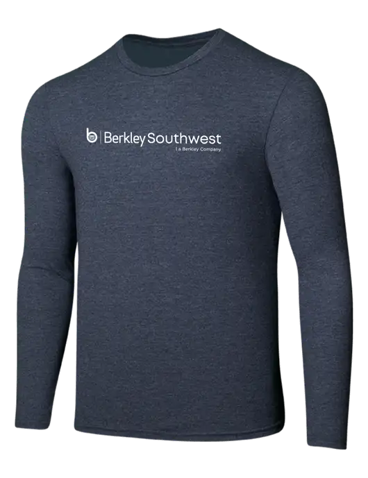 Seriously Soft Heathered Navy Long Sleeve T-Shirt w/Berkley SW logo